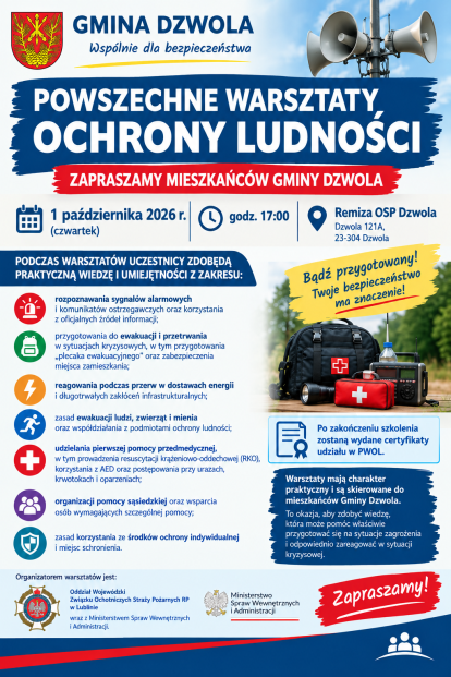 POWSZECHNE WARSZTATY OCHRONY LUDNOŚCI W GMINIE DZWOLA